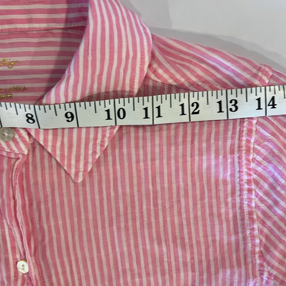 NWOT Lilly Pulitzer Sea View Button Down Top Shirt Oxford Stripe Size: S - Picture 6 of 9